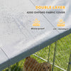 Galvanized Steel Outdoor Dog Kennel with Roof, Safety Lock, for Backyard, 13.1' x 7.5' x 7.8', Grey