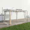 10' x 13' Patio Gazebo, UPF50+ Double Roof Outdoor Gazebo Canopy with Netting and Curtains, Steel Frame