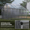 6' x 10' x 6.6' Polycarbonate Greenhouse, Walk-In Green House Kit Garden, Plants Grow, Galvanized Sheet Aluminum Frame with Rain Gutter, Vents and Sliding Door, Silver