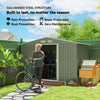 9.1'x6.4'x6.3' Garden Storage Shed w/ Foundation Kit Metal Tool Storage House w/ Double Doors, Light Green