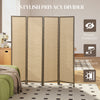 6 FT Room Divider, 4 Panel Folding Privacy Screen, Lightweight Handwoven Freestanding Partition for Home Office, Brown