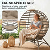 Egg Chair, Patio Lounge Chair, Foldable Basket Chair with Large Seat Cushion, Side Pocket