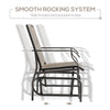 2 Pieces Outdoor Glider Chairs, 2 Person Glider Rocking Chair Set with Breathable Mesh Fabric, Steel Frame, Dark Brown