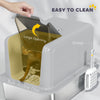 Stainless Steel Cat Litter Box w/ Removable Lid & Scoop, for Small to Large Cats, Easy to Clean, Grey