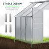 6' x 4' Aluminum Lean-to Greenhouse Polycarbonate Walk-in Garden Greenhouse with Adjustable Roof Vent, Rain Gutter and Sliding Door for Winter