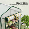 Mini Greenhouse with Screen Roof, Portable Small Greenhouse with Roll-Up Zipper Door, 27.6