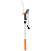 6.5ft 2-In-1 Manual Pole Saw for Tree Trimming, Aluminium Telescopic Long Reach Pole Pruner with Sharp 65Mn Steel Blade