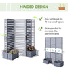 Outdoor Privacy Screen Wood Privacy Panel with 4 Planter Boxes, Raised Bed with 3 Panels, Drainage Holes, Grey