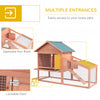 2 Tier Rabbit Hutch Outdoor Bunny House Guinea Pig Cage with Removable Tray, Ramp, Asphalt Roof