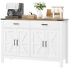 Side Cabinet, Farmhouse Kitchen Storage Cabinet w/ 2 Drawers and Shelves for Living Room, Entryway