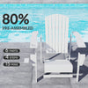 Classic Adirondack Chair Muskoka Chair, Garden Deck Chair with Cup Holder for Patio, Indoor, Backyard, White