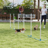 3PCs Portable Pet Agility Training Obstacle Set for Dogs w/ Adjustable Weave Pole, Jumping Ring, Adjustable High Jump