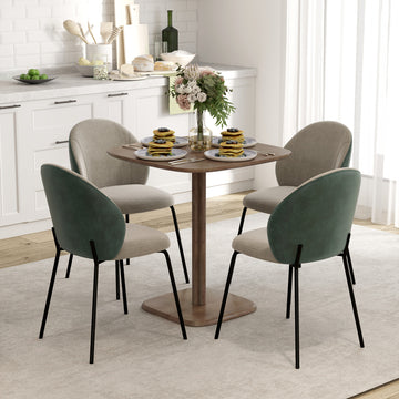 Dining Table for 4 People - Modern Kitchen Table with Wood-Effect Top, 27.6