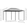 13'x 10' Soft-top Steel Patio Gazebo Canopy Party Tent with 6 Removable Curtains and Drainage Holes