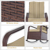 Outdoor Wicker Rocking Chair Patio PE Rattan Recliner Chair with Cushion, Adjustable Footrest, Armrests, Khaki