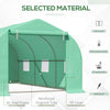 15' x 10' x 7' Walk-in Greenhouse Outdoor Plant Tunnel Warm Hot House w/ Roll Up Door and 6 Mesh Windows, Steel Frame, Green