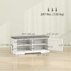 Shoe Bench with Cushion Shoe Storage Bench with Doors Adjustable Shelves for Entryway, White