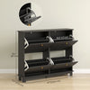 Modern Shoe Storage Cabinet, Narrow Shoe Cabinet with 4 Flip Drawers, Adjustable Shelves, 5 Legs for Entryway, Black