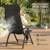 Folding Patio Chairs Set of 2, 5-Position Outdoor Lounge Chairs with High Back, Retractable Footrest