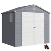 4.5' x 6' Plastic Garden Storage Shed with Latch Door, Vents, Sloped Roof