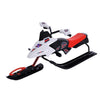 Soozier GT Snow Racer Sleds for Kids with Padded Rubber Seat Traction Rope, Snow Motor with Wind Shield Handle and Anti-Slip Pedal, Winter Gift for Boys Girls Red