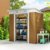 7' x 4' Outdoor Storage Shed, Metal Garden Tool Storage House Organizer with Lockable Sliding Doors and Vents for Backyard Patio Lawn, Yellow