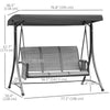3 Person Porch Swing Outdoor Swing Chair with High Back Design, Side Pouches and Adjustable Canopy