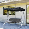 3 Seat Metal Swing Chair Hammock w/ Canopy Cover Heavy Duty Patio Garden Outdoor