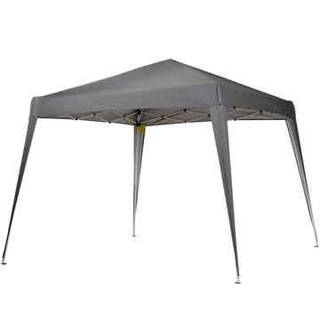 Tonnelle escamotable de 8 pi x 8 pi, tente pliante d'extérieur, tente de fête portable avec sac de transport pour camping, fêtes, pique-niques, grise