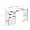Modern Computer Desk, Home Office Desk for Study, Writing Workstation with Storage Drawer and Cabinet for Living Room, White
