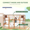 Cat Catio, Large Outdoor Cat Enclosure with 2 Condos, Jumping Platforms, Waterproof Roof, Orange
