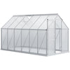 6' x 12' x 6.5' Walk-in Greenhouse, Polycarbonate Greenhouse with Adjustable Roof Vent, Base, Sliding Door