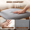 Dining Chairs Upholstered Linen-Look Kitchen Chairs Rubberwood Legs Set of 4 Grey and Brown