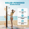 16 Gal Solar Heated Shower, 7.4 FT Outdoor Shower with 2 Shower Heads, Adjustable Temperature, Foot Faucet