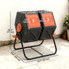 Rotating Composter, Dual Chamber Compost Bin with 24 Vents and Steel Legs, 34.5 Gallon, Orange