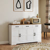 Sideboard Buffet Cabinet with Storage, Modern Coffee Bar Cabinet with 3 Drawers and Adjustable Shelves, Distressed