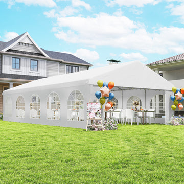20'x33' Heavy Duty Large Party Tent & Carport with Removable Sidewalls, Portable Garage Canopy Tent, White