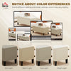 Storage Ottoman Bench Linen-Touch Fabric Tufted Chest Footstool with Flipping Top, Beige