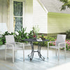 Set of 2 Outdoor Garden Chairs, Stackable Patio Dining Chairs with Breathable Fabric, Armrests and Backrest, Light Grey