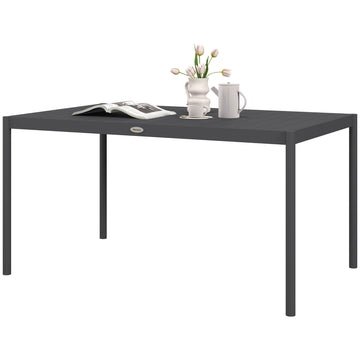 Outdoor Dining Table w/ Aluminium Frame, Garden Table, 57