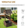 Wooden Well Wishing Fountain Outdoor with Electric Pump Water Bucket for Patio Garden Carbonized