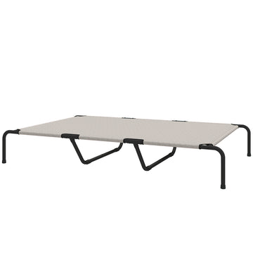Elevated Dog Bed, Outdoor Dog Cot, Raised Dog Bed for Large Dogs with Breathable Mesh, Beige