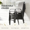 Outdoor Dining Sets for 8 with Stackable Chairs, Patio Dining Set with Glass Top Table for Garden, Patio, Backyard, Dark Grey