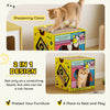 2 in 1 Cardboard Cat House, Cat Scratcher for Indoor Cats with Scratching Board & Catnip