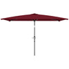 6.6x9.6ft Rectangle Aluminum Tilt Patio Umbrella, Garden Market Parasol, Outdoor Sunshade Canopy with Crank, Wine Red
