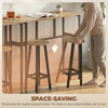 Bar Table Set of 6, Bar Table and Stools for 4, 2 Breakfast Tables and 4 Stools for Living Room, Grey-Brown