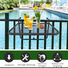 Adjustable Balcony Hanging Railing Table, Metal Mounting Mini Wall Desk Storage Rack, Outdoor Flower Stand Serving Table Rectangle, Black