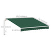 12' x 8' Retractable Awning Patio Awnings Sun Shade Shelter with Manual Crank Handle, UV & Water-Resistant Fabric and Aluminum Frame for Deck Balcony Yard