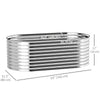 5 x 2.5 x 2 ft Galvanized Raised Garden Bed, Easy DIY Oval Planter Box with Safety Edging and Gloves, Silver