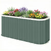 Galvanized Raised Garden Bed, Deep Root Planter Box, Outdoor Garden Bed with Plant Labels, 5' x 2' x 2', Light Green